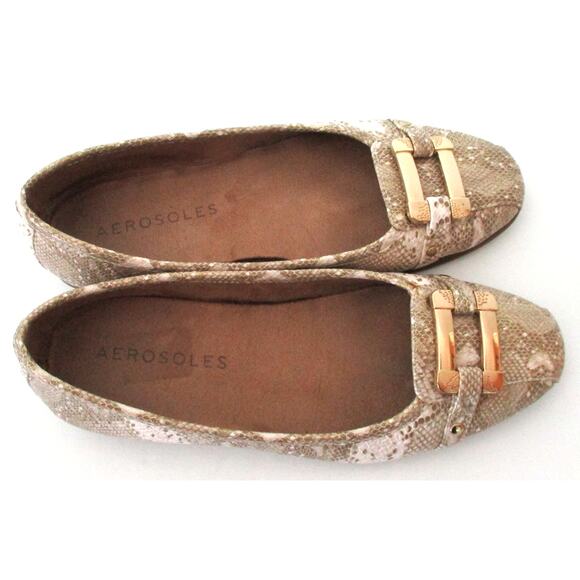 Aerosoles Women's Gold & Cream Flat Loafer Shoes Size 6.5M - Picture 6 of 10